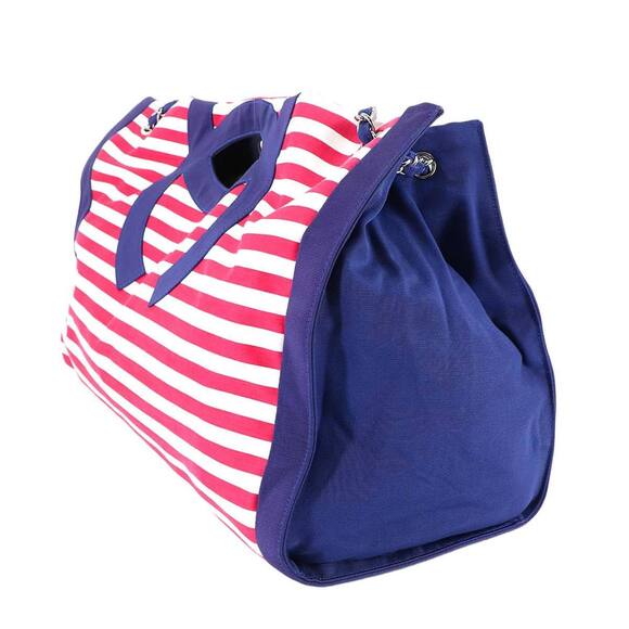 CHANEL Red Canvas Logo Tote Bag - Picture 4 of 10